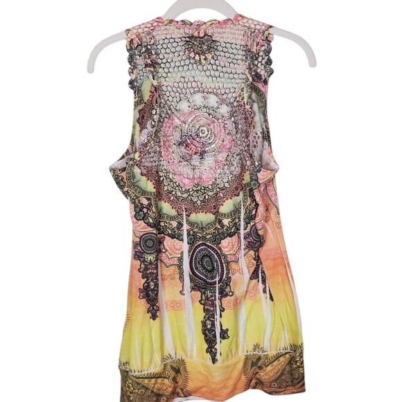 Rue 21 Mandala Print Crochet Back Sleeveless Boho Tunic Top Multicolor XL - Picture 4 of 11